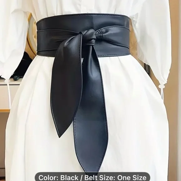 White faux leather wrap belt - Picture 4 of 8